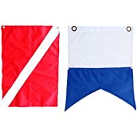 2X Banderas de Buzo Herramientas Diver Down Flag para Pesca Submarina Buceo Esnórquel